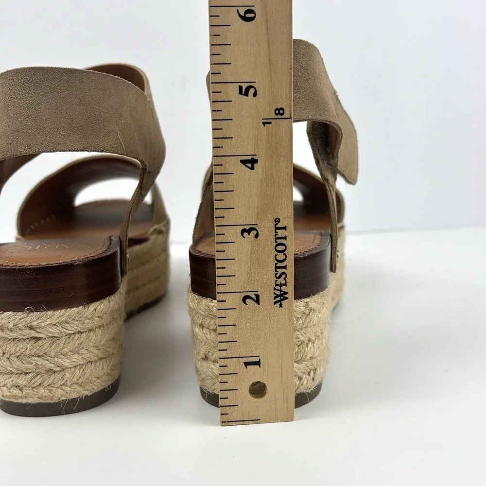 Sarto Franco Sarto A-LEO Suede Espadrille Platform Sandals Tan 9.5M